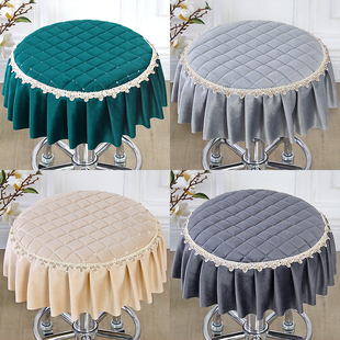 圆凳子套罩美容院吧台圆形升降转椅坐垫保护登套椅子套垫万能通用