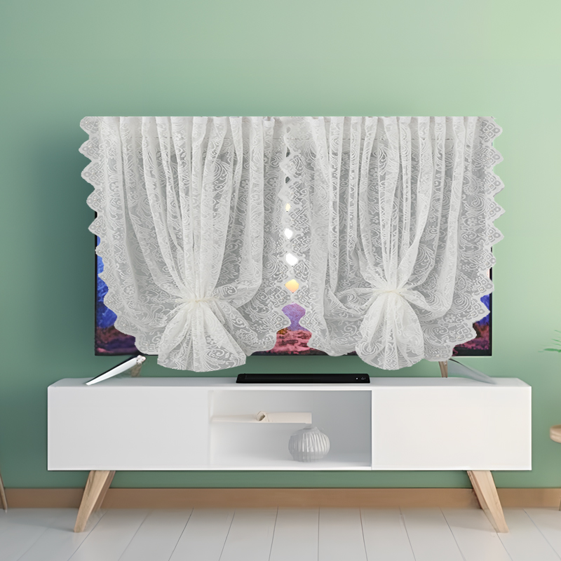 液晶电视机防尘罩2023新款电视套美式75寸65寸挂式蕾丝电视罩简约