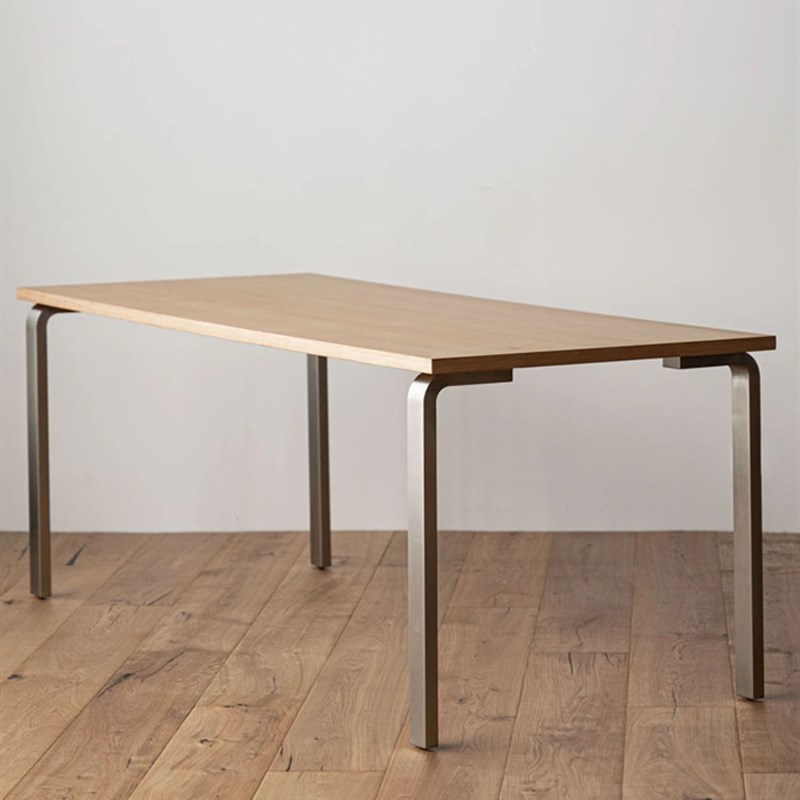 中古风餐桌家用小户型客厅厨房饭桌简约不锈钢腿桌子办公桌电脑桌