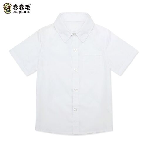 夏装英伦学院风中小学生班服儿童装校服衬衫男生短袖男童白色衬衣