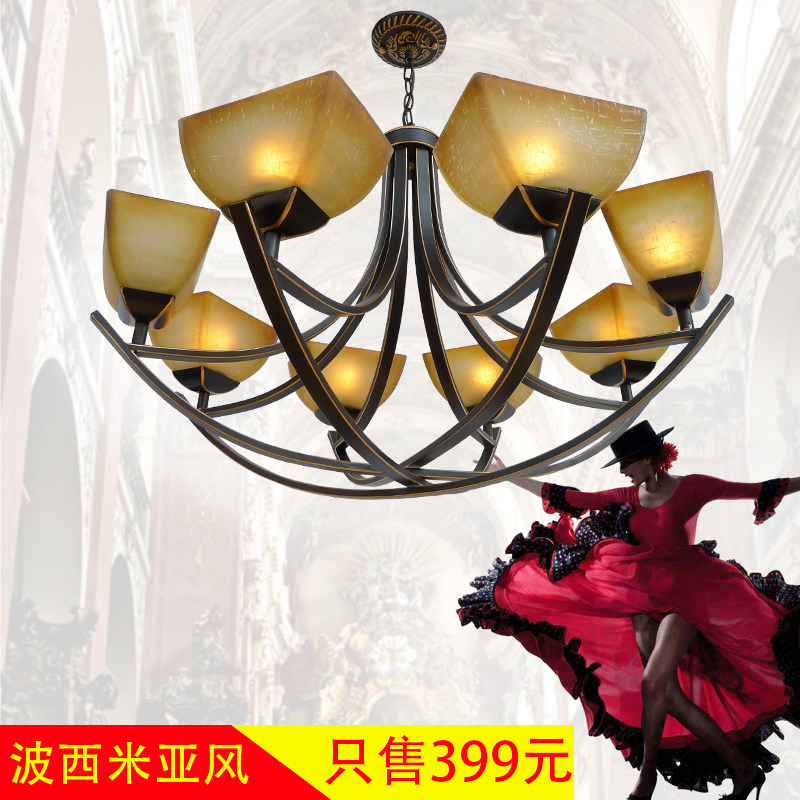 欧式吊灯大气创意简约仿古灯火锅店咖啡厅铁艺田园客厅餐厅卧室灯,家装灯饰光源,客厅吊灯,淘宝优惠券,粉丝福利购,淘宝优惠卷