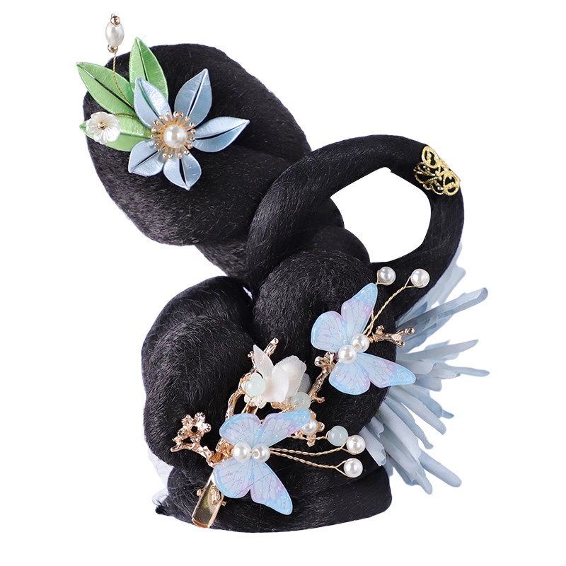 儿童古风汉服假发包女童可爱古装造型盘发发髻舞台表演古典舞发包