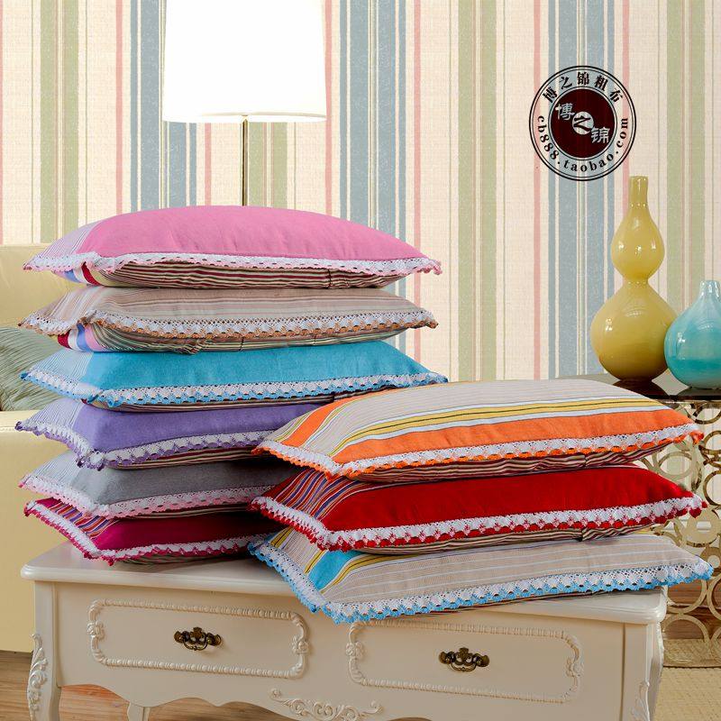 花边老粗布枕套一对装包邮纯棉加厚大号信封式成人单人枕头套夏凉