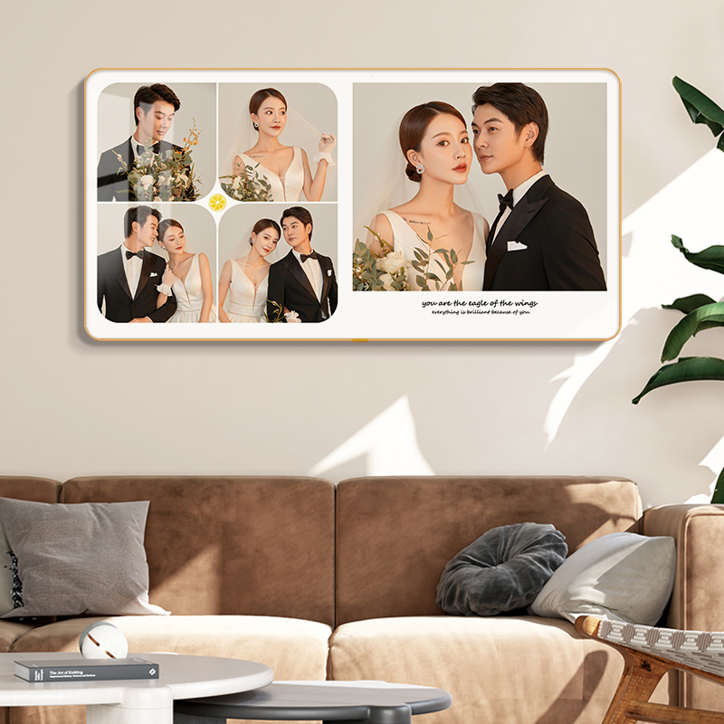 相框挂墙洗照片婚纱照放大定制儿童照床头照大尺寸制作成照片墙
