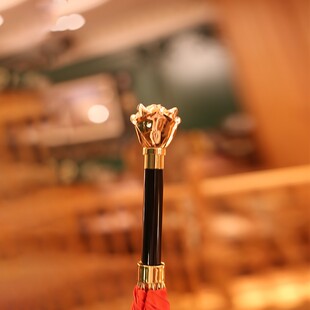 红伞结婚新娘伞自动伞长柄复古中式婚礼出嫁伞情侣女轻奢玫瑰花柄