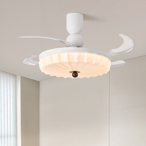 新款中古风隐形吊扇灯一体电风扇灯静音护眼饭厅卧室吊扇灯茶室灯