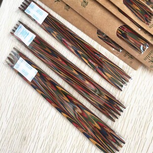 顺林牌桦木直针彩木棒针毛衣针编织工具签子袖子短直针1付5支20CM