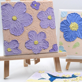 立体浮雕肌理油画丙烯画材料包手工团建插画diy装 饰摆件