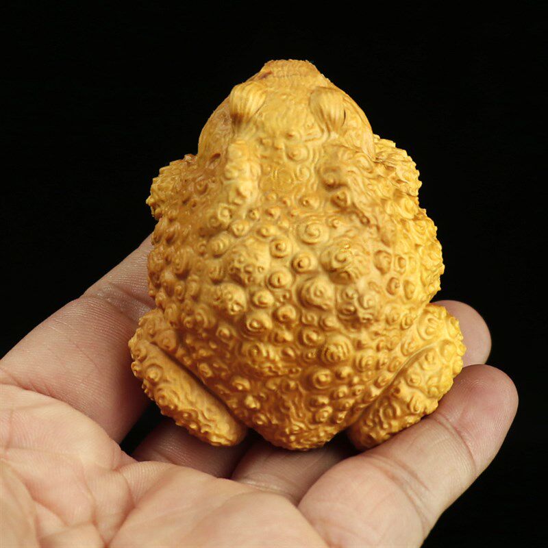 黄杨木雕文玩金蟾手把件招财进宝实木质雕刻工艺客厅摆件家居饰品