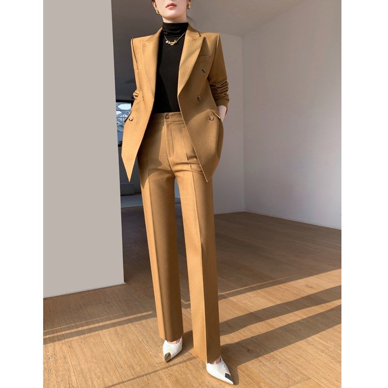 休闲西装套装女秋冬高级感气质阔腿裤职业商务正装工作服西服外套