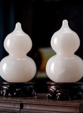 石诚记天然玉石葫芦平安摆件家居饰品客厅电视柜玄关居家中式摆设