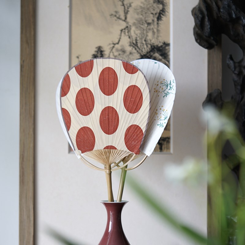 归云居 日式布艺团扇 竹柄手持夏季小扇子 传统民艺手工扇伴手礼