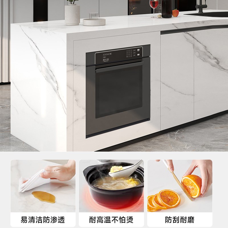 2024款餐边柜厨房岩板中岛台餐桌带电磁炉嵌入微波炉多功能料理台
