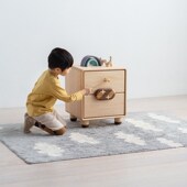 上形孩在 双抽屉儿童简约储物柜全实木环保太空主题 星空床头柜