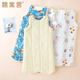 婴儿纯棉背心式 家居睡裙 睡袋秋冬男女宝宝加棉豆豆绒睡袍儿童无袖