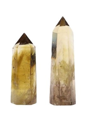 天然黄水晶柱子原石摆件家居客厅玄关办公桌装饰品招财转运小礼物