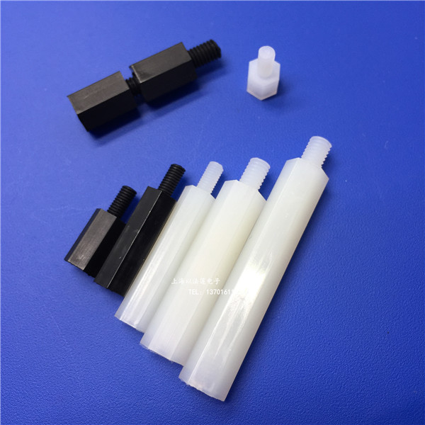 M4六角单头尼龙间隔柱白色塑料支柱螺丝柱1千只支撑柱螺柱