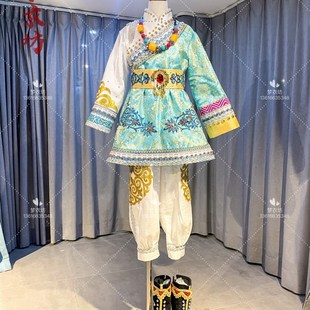 男童蒙古族藏袍藏族儿童服装演出快乐阳光蒙族唱歌礼服演出服