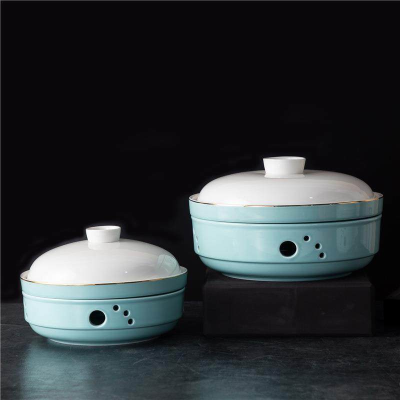 创意陶瓷热暖炉带盖加保温热菜可盘酒店私厨喜庆餐具明炉干特HF30