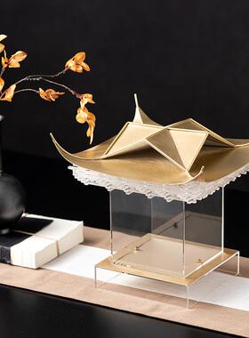 饰现代摆新中式亚克力徽派塔件QS0347样板间轻奢客宝厅玄关博古架