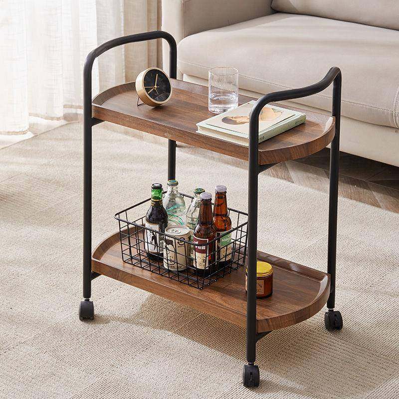 酒店餐车水厅送餐可移点动小推车双层546545实木酒车心车蛋糕车