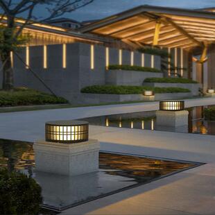 式太阳柱15853头灯户外防能水围墙中庭院灯室外大柱子灯圆形门柱