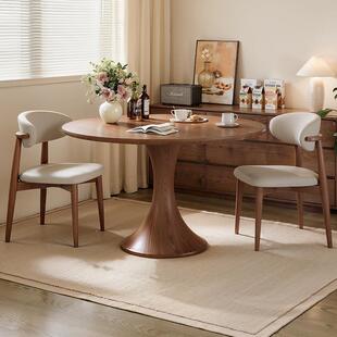 中休古风白蜡复木实木餐桌米闲洽用谈桌法RCG式古阳台家小户型圆