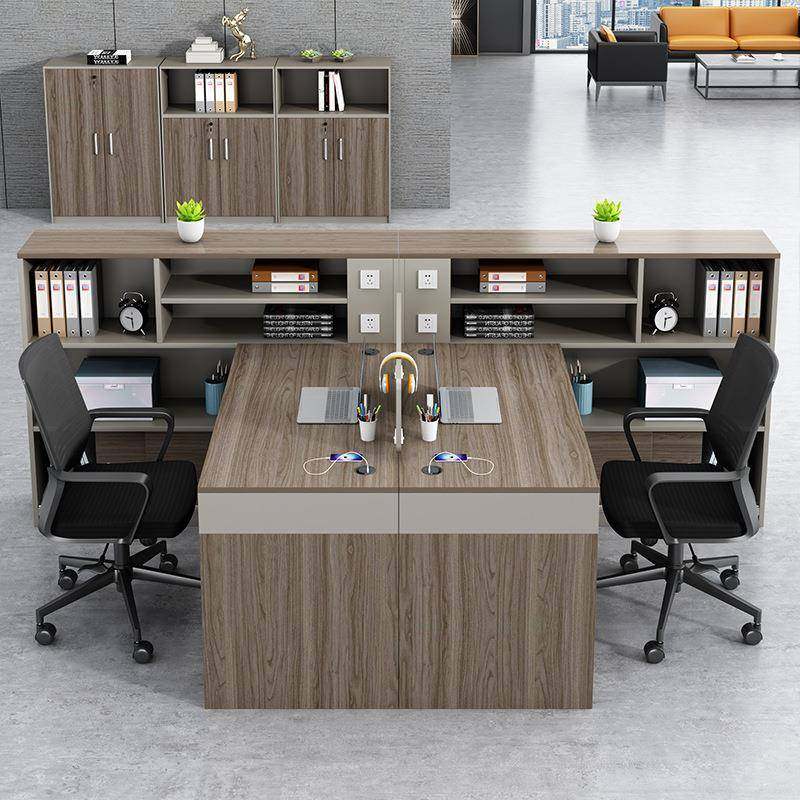 现简约板员式职办公桌代椅组公合四人位财务室咨询客服员工桌办家