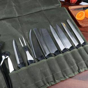 油蜡布帆厨师包折叠便WaxedCa携大容防刮厨具收纳量包房刀具主厨