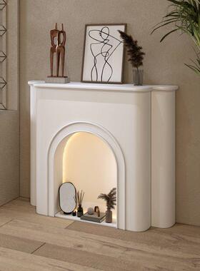 式北奶法风发FXI光壁炉欧白色装饰柜摄油影客厅简约网红ins风玄关