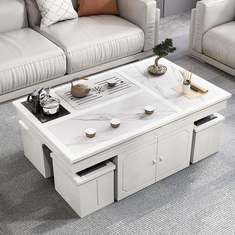 岩板功夫茶几带烧水壶茶四个SMQ凳茶子厅办公室茶具套装泡台岩客