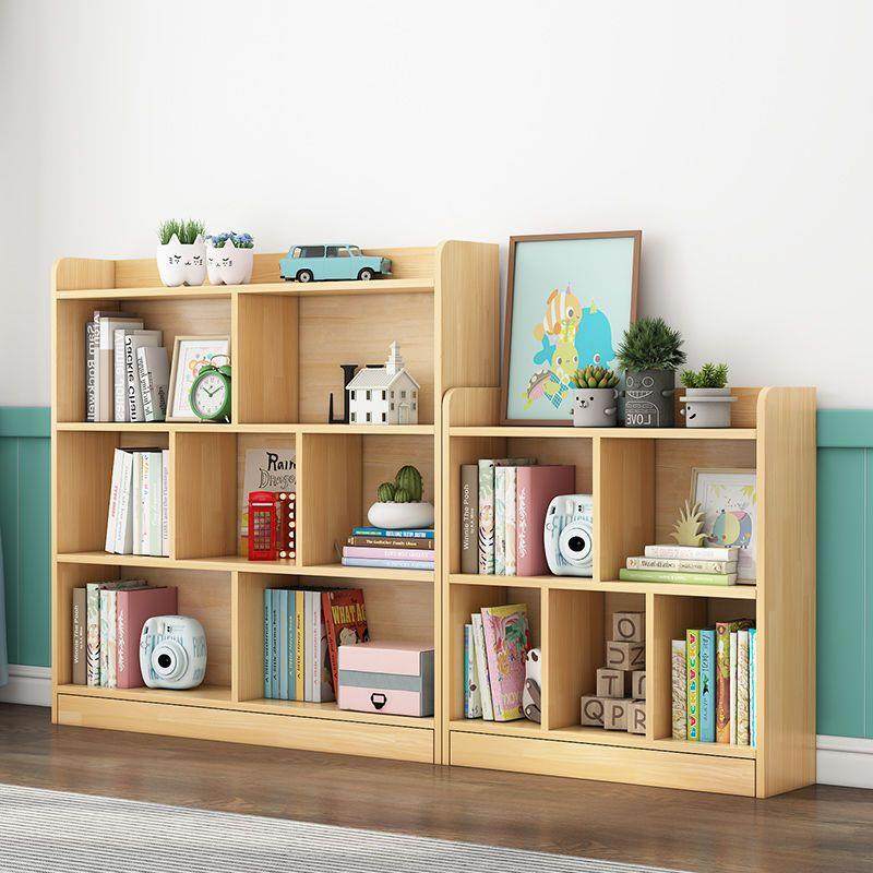 实木书简约儿童学生家地OTN用架落置格子书柜组合松木矮柜子物架