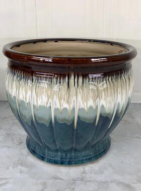 阳台厅庭院落地种树种花发财树大口花径陶号瓷ECH客特大盆厂家直