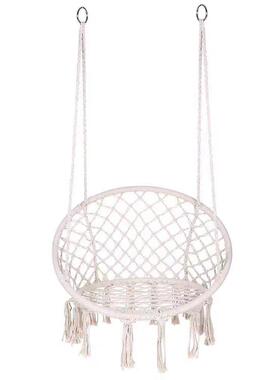 ins网红秋千苏吊家用室内编藤流织59243吊篮椅阳台北欧风懒椅人摇