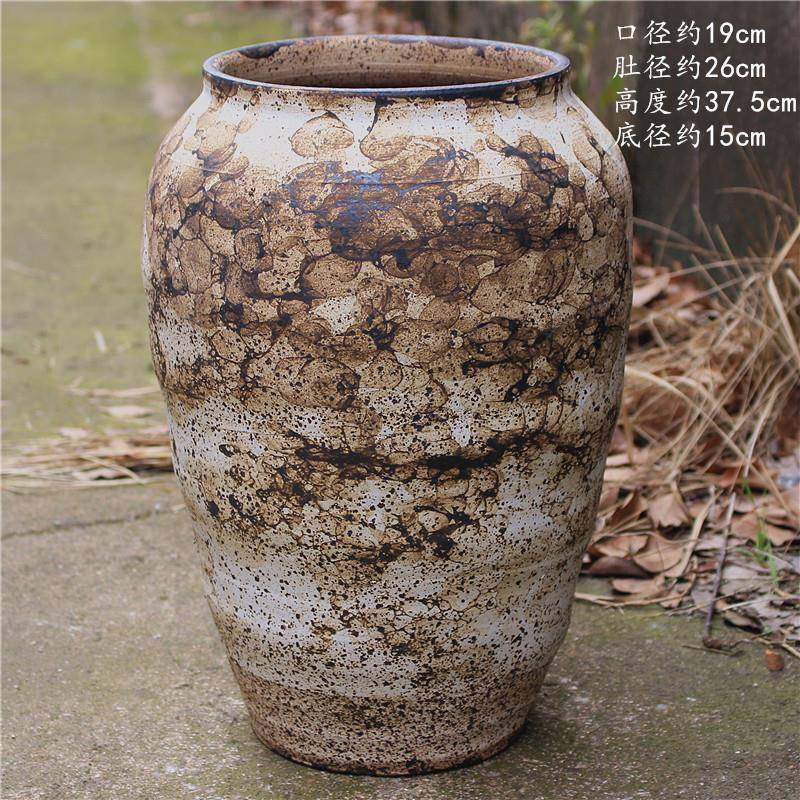 手子工粗0陶花器侘寂陶罐土陶件干花花瓶客厅摆坛器落地花禅意花,家居饰品,花盆,淘宝优惠券,粉丝福利购,淘宝优惠卷