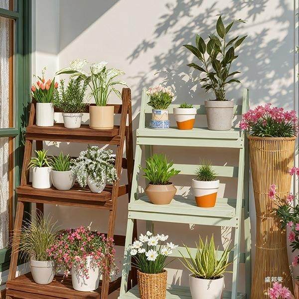 实木台花架子花置物落地式可折叠移动户外庭植院花园多肉盆985阳,基础建材,脚轮/万向轮,淘宝优惠券,粉丝福利购,淘宝优惠卷