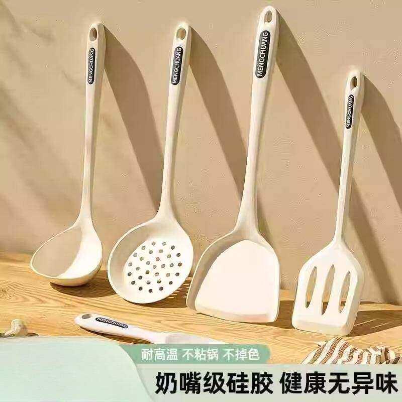 新型食品级矽橡胶铲子耐高温不锈钢不沾锅专用厨房锅铲厨具套组