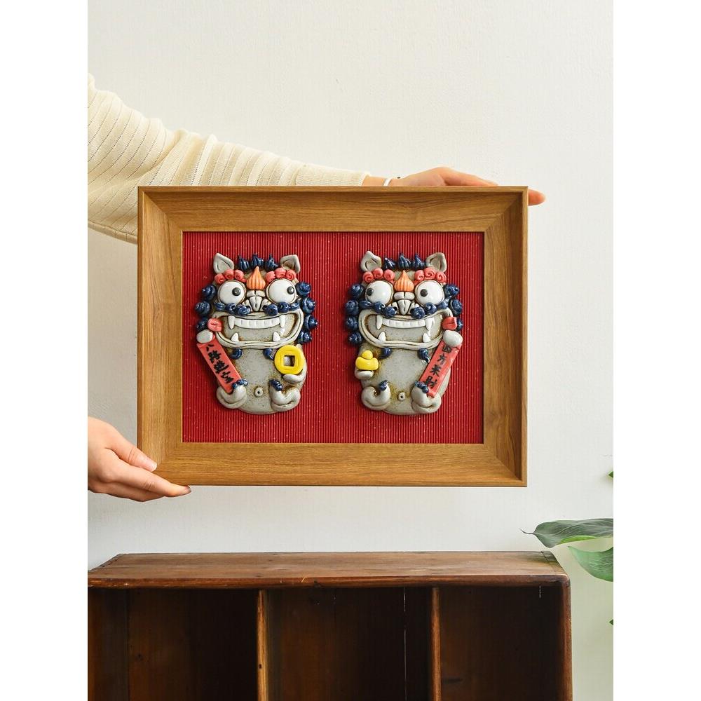新中国风立体壁绣装饰画挂画厨房客厅办公室装饰桌面陶瓷摆件定制