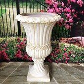 欧式 竖条纹大口径落地花盆庭院花园阳台影楼摄影道具婚庆路引摆件