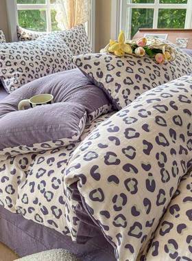 秋冬款小清LEU新云棉四件新套水洗棉A类婴母级床单被套宿纱舍三件