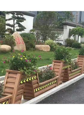 金铝合花箱户庭院室外阳台种外箱花盆菜长方形种植箱CTH大号木质