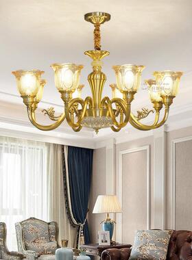 欧客厅吊灯现代美式客CHX式厅灯全铜灯灯欧式吊灯端轻奢高复古餐