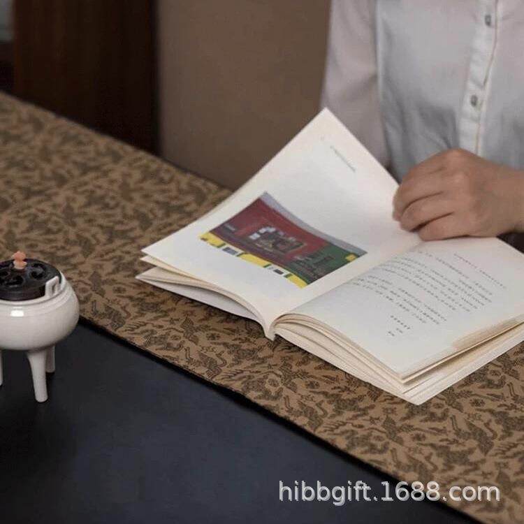 云鹤茶席纹YGC舍织造桌旗布艺中国传统样茶知配中式长款短款