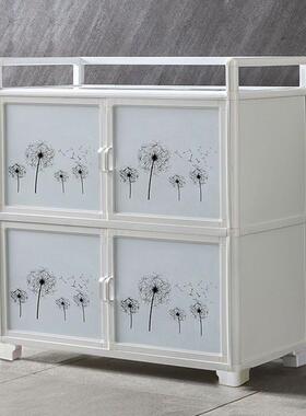 厨房储物柜铝合橱柜金租多功能农村用放DVS家碗柜出房收纳柜子置