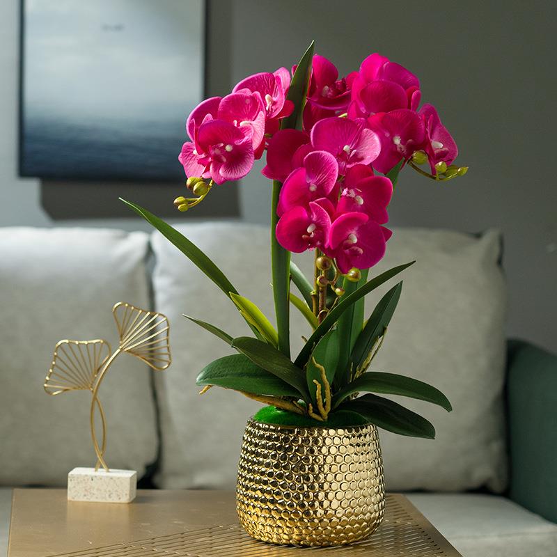 高品质蝴蝶兰花卉假花DVS艺栽装饰室内客视厅餐盆电柜桌摆设新款
