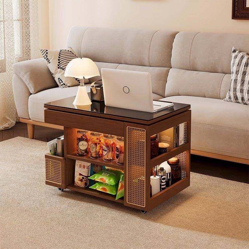 多功实木移动可降茶几家用能沙发小推车小户型厅简客约升边柜WLU,鲜花速递/花卉仿真/绿植园艺,其它园艺用品,淘宝优惠券,粉丝福利购,淘宝优惠卷