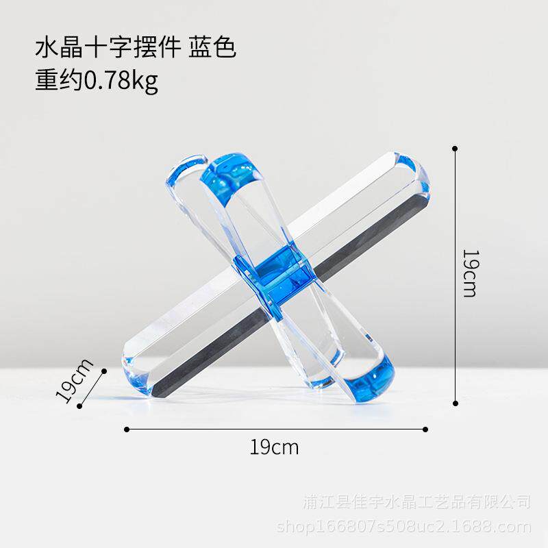 现XHT代极意式轻奢样板间字桌面书简柜书靠几十方块何水晶装饰品