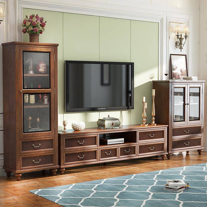 式乡村全实木美电视柜简约现IFB代客奢茶几厅组合轻家具小户型视