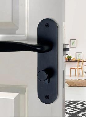 现简约黑色锁室内代门太空铝分体锁室内卧室室房门门锁锁CPI内木