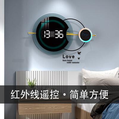 能电子挂墙钟艺XQY术时钟轻简约时尚家用客挂厅智奢装饰钟表客厅
